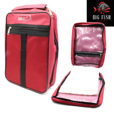 Red Deluxe Premium Sea Fishing Rig Wallet - 10 Pockets - Zipper Compartment