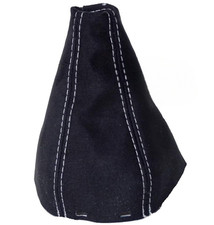 Gear Stick Gaiter For Saab 9-3 2003+ Black Faux Suede Grey Stitching