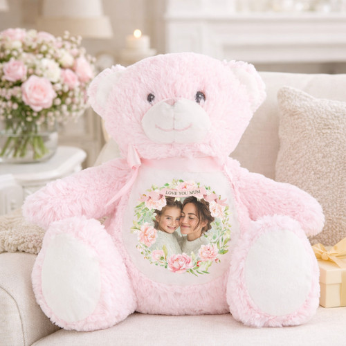 Personalised pink teddy bear - teddy,