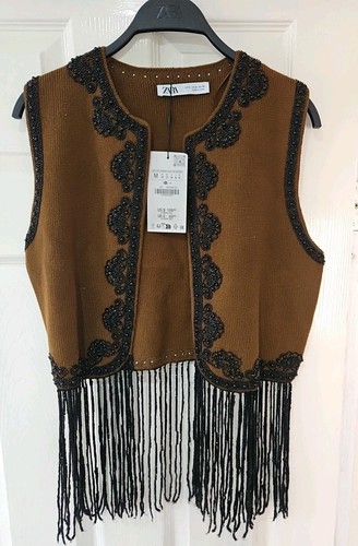 Zara ladies brown embroidered - zara,