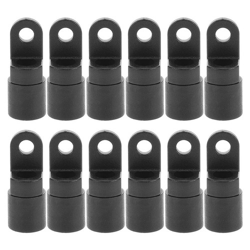 12pcs black pom bungee cord - black,