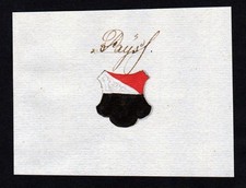 18th Century Payss Pays Manuscript Coat of Arms