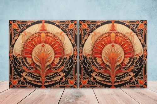Art deco design ceramic tiles - art,