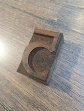 Vintage Printers Block Letterpress Wooden Printing Large NUMBER No 5 Collectable