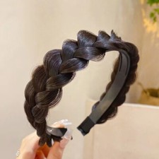 Band Plaited Headband Fake Hair Extension Chunky Natural Braided Hair