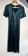 Vintage 80s Dark Green Velvet Dress, Sweetheart Princess Seam, Romantic Goth M