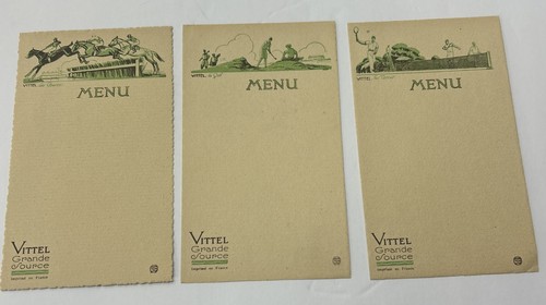 Lot vtg french menus - 3,