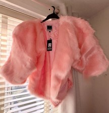 Stunning salmon pink faux fur - stunning,