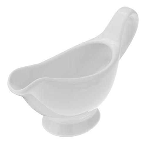 White porcelain gravy boat - porcelain,