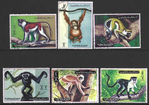 Ajman 1972 monkeys cto - cto, used