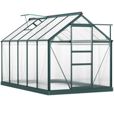 Outsunny 6x10ft Walk-In Polycarbonate Greenhouse w/ Galvanized Aluminium Frame