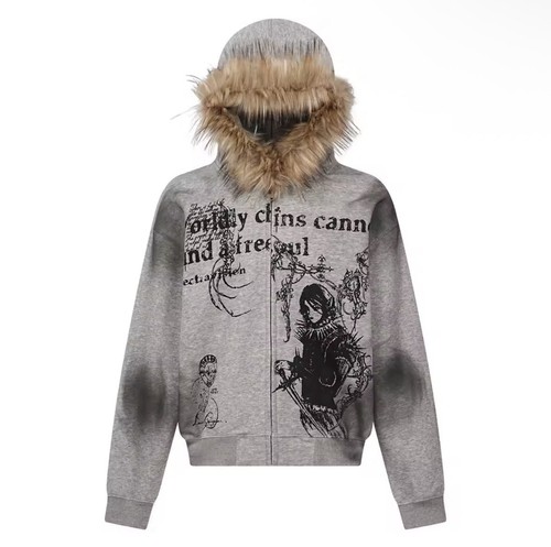 Nana faux fur zip - zip-up, hoodie