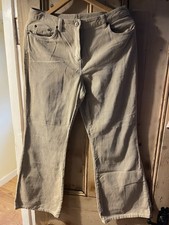 Principles Petite Women's Corduroy Trousers 12 Beige Wide Leg Boot Cut Flares