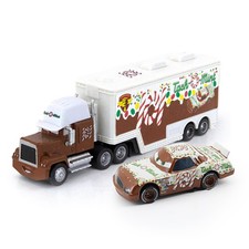 Disney Pixar Cars  NO.101 TACH-O-MINT & Mack Hauler Truck 1:55 Diecast Model Toy
