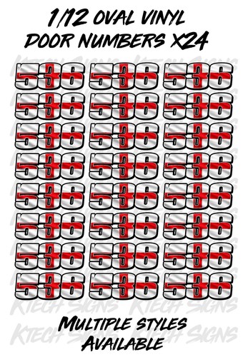 24x door numbers - 24x, 1/12th