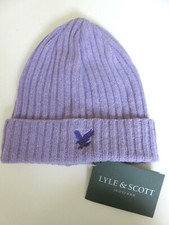 Lyle & Scott purple beanie hat