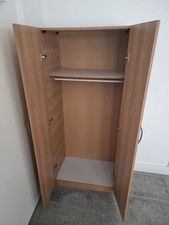 Freestanding Wardrobe Triple Home Storage Solution 2 Doors 1 Shell Bedroom White