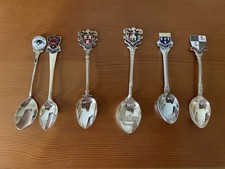 Job Lot of 6 Vintage Souvenir Teaspoons, English Towns/cities