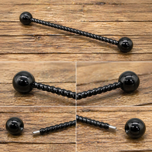 14g 38mm black twisted - 14g,