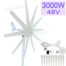 3KW 48V Wind Turbine Generator 10 Blades MPPT Charger Controller Windmill Power