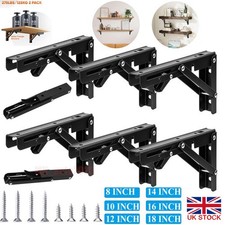 Folding Heavy Duty Shelf Bracket Wall Mounted Table Bench Bracket Wall Hinge UK