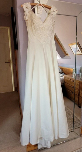 Ivory satin bridal gown - bridal,