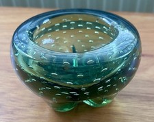 Whitefriars White Friars Tooth Molar Glass Bowl Green Controlled  Bubbles