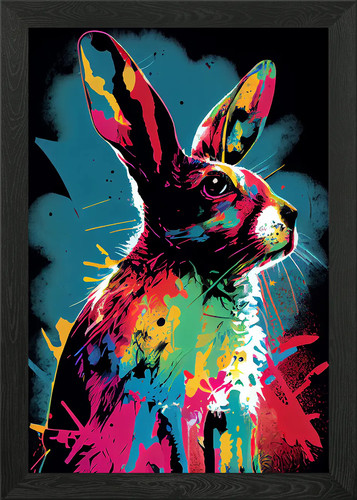 Rabbit animal framed wall art - framed,