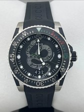 Gucci Dive YA136323 Black dial Snake motif 40 mm rubber band Men's Quartz Watch