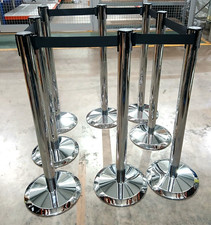 8pcs TENSABARRIER Polished Chrome 889 Retractable 2.3m belt queue Barrier