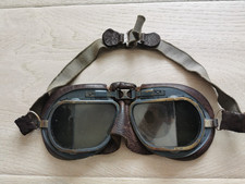 Original Vintage Old 1930s /40s Split Lens Motorcycle Goggles Aviator