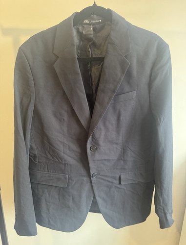 Zara navy twill blazer suit - navy,