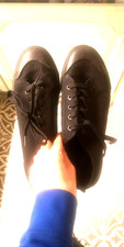 Black Canvas Shoes UK Size 8