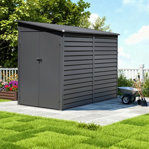 Metal steel garden shed - metal,