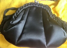 Bag by Ben de Lisi small black satin handbag accessory stylish evening bag