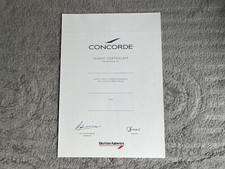 Concorde Certificate British Airways Collective Rare! Flight Certificate