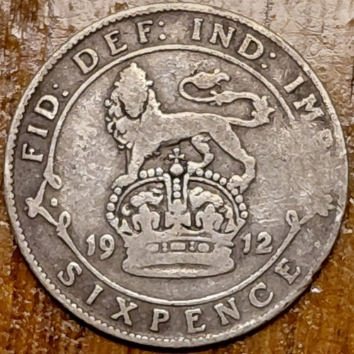 1912 king george sixpence 6d - v,