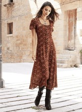 The Peruvian Connection Tabriz Dress Brick Size 10
