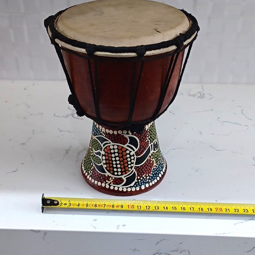 Wooden djembe hand drum - wooden,