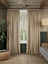 John Lewis Rustic Basketweave Blackout Lined Pencil Pleat Curtains 228x137cm A