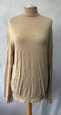 Primark Men's Brown Roll Neck Viscose Blend Jumper Size S