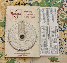 Vintage Monsanto Takeda Circular Slide Rule Conversion Tables