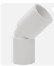 Polypipe 21.5mm Solvent Weld Overflow 45° Bend White NS55W (pack of 8)