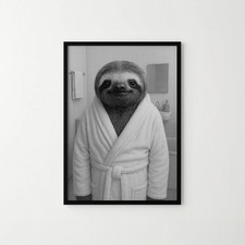 Sloth Bathroom Wall Art Print