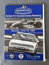 Race Programme 23 June 1991 Donington Park Formula 3 Mini Mazda MX5 Metro GTI A4