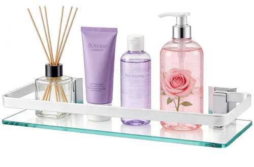 Bathroom shelf glass wall - shelf,