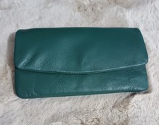 Goiunski Genuine Leather Purse Green RFID Protected Multiple Compartments New