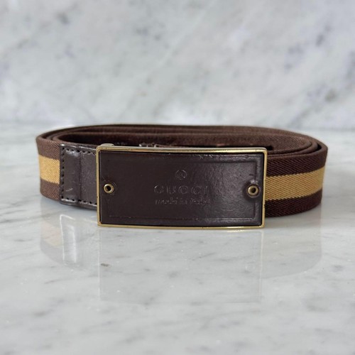 Gucci brown leather logo belt - gucci,
