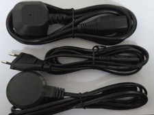 3 x UK 240v Power leads with C7 Connector, Fused, UK 3  and 2 pin moulded plug 