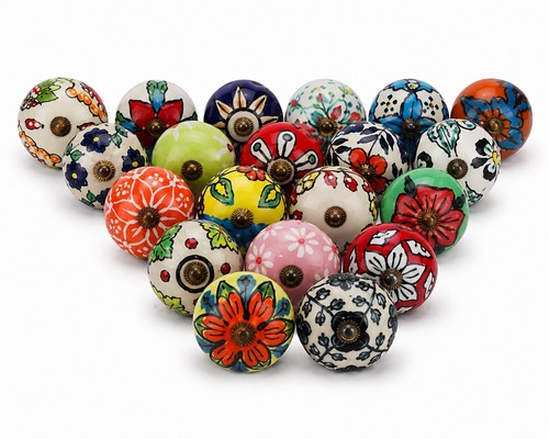 20x ceramic drawer knobs - ceramic,
